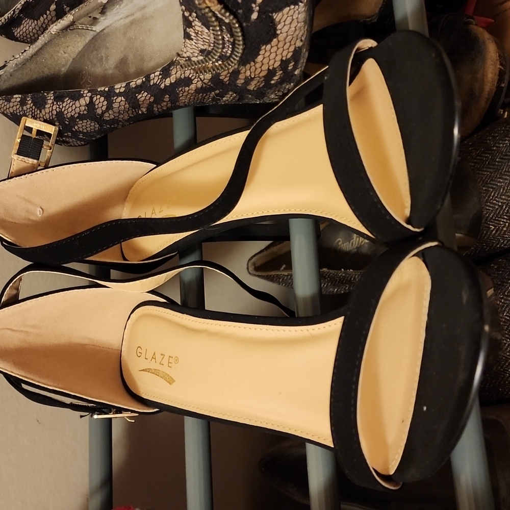 Glaze Black Heels